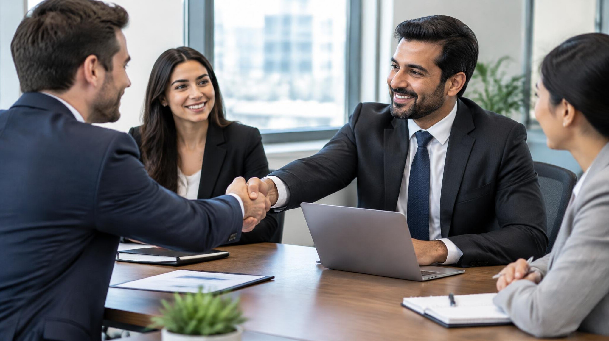 handshake in office