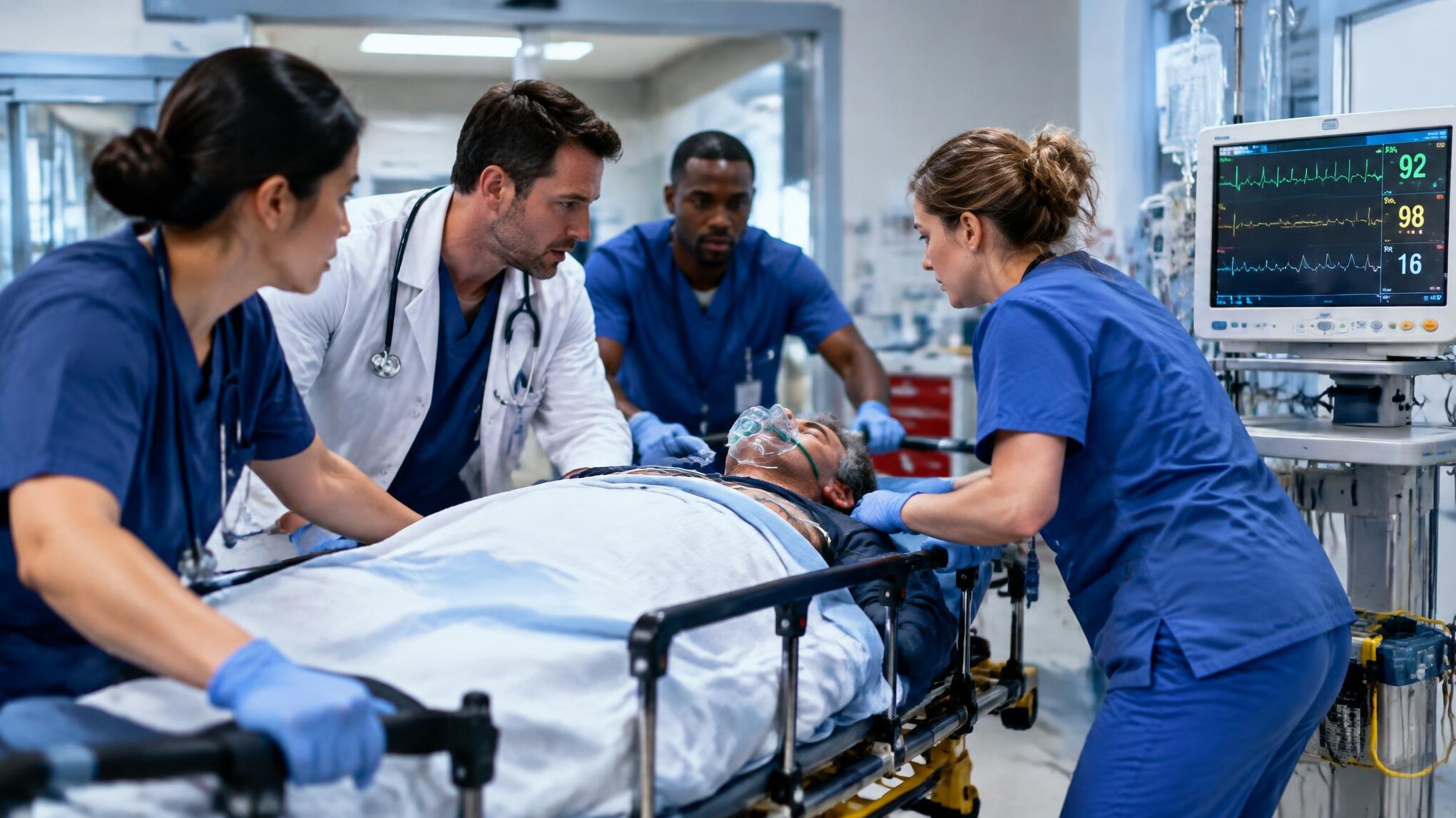 emergency team in hospital