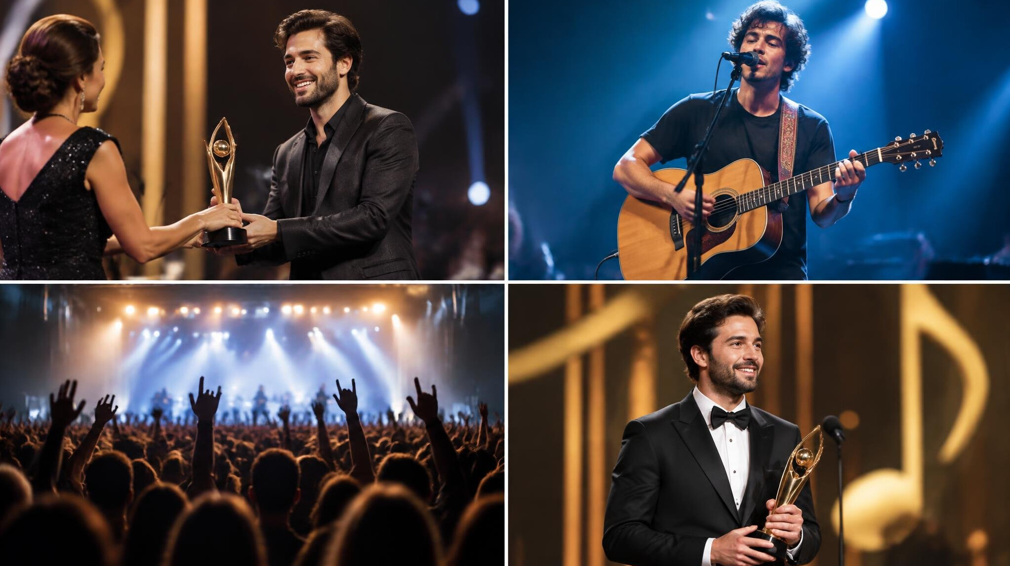 musician receiving award on stage